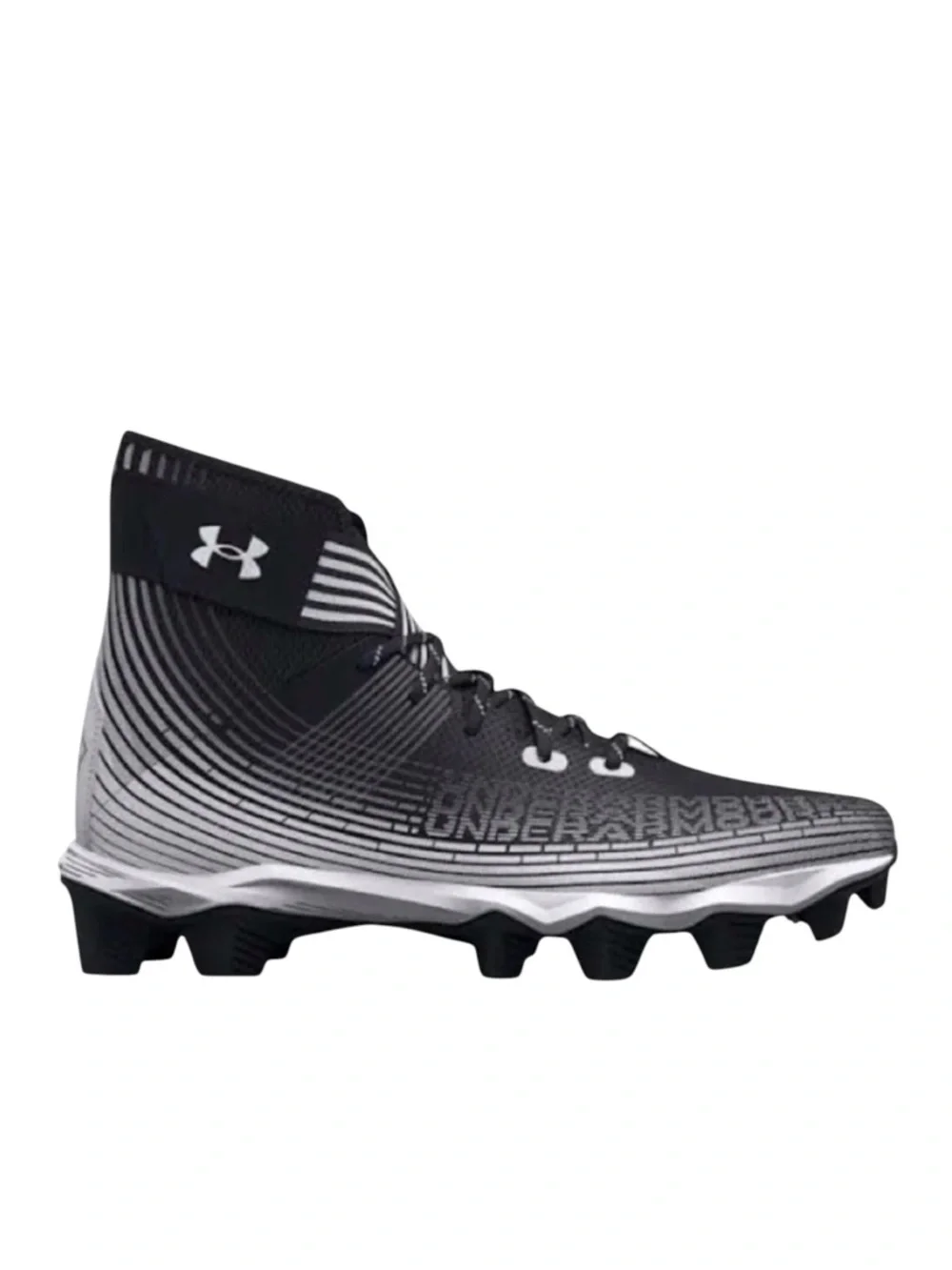 Under Armour Black White UAF Hightop Cleats Mens size 13